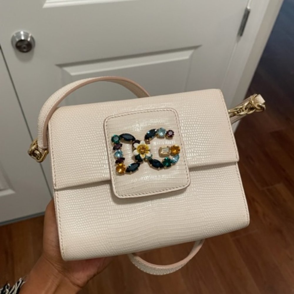 Dolce & Gabbana Embossed Leather DG Millennials Crossbody